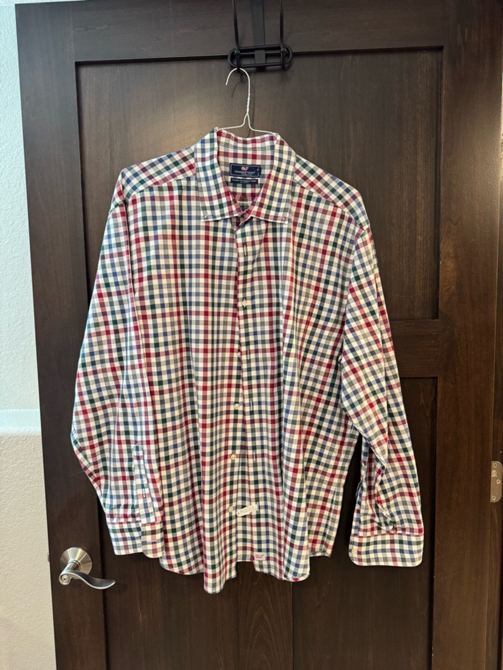 Vineyard Vines Men's Red, Blue, Green Plaid Button-Down Shirt